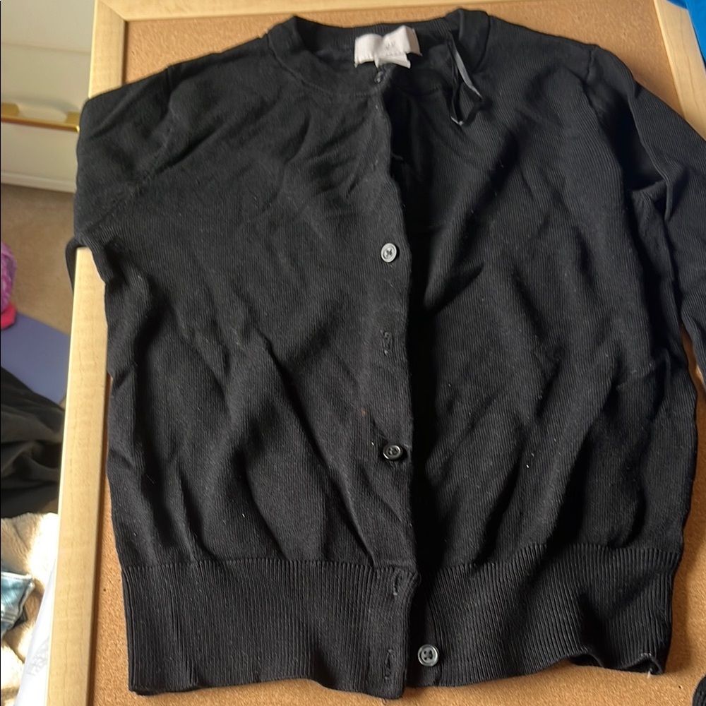 Classic Black Cardigan Sweater